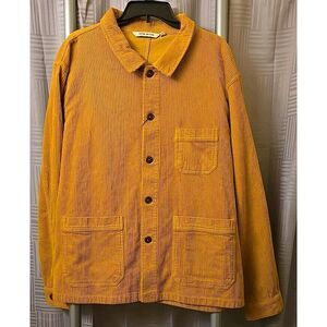 NWT Peter Millar Crown Corduroy Chore‎ Coat XXL Dijon Gold Button Shirt Jacket